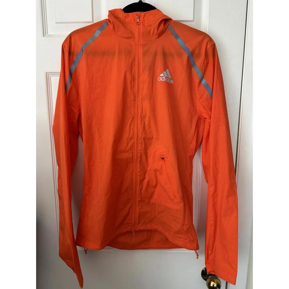 adidas $130 Men’s XS Full-Zip WIND.RDY MARATHON RUNNING JACKET Orange HL6508 NEW